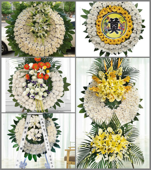 山东青岛莱西市龙水街道姜庄村花圈速递